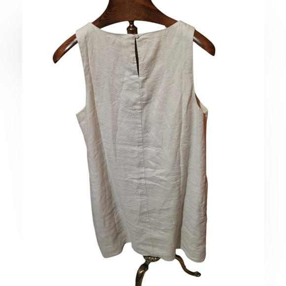 Quince Women's 100% European Linen Tank Mini Dress Sand Tan Size Large NEW! - Picture 2 of 8